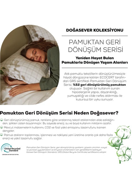 Karaca Home Doğasever Geo Pamuktan Dönüşüm Tek Kişilik Nevresim Takımı Haki - 7