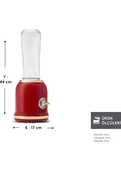 Karaca Retro Personal Kişisel Smoothie Blender Red - 2