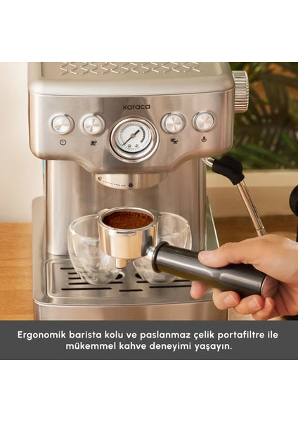 Karaca Coffee Art 1353 Süt Köpürtücülü 20 Bar Basınçlı Espresso, Latte Cappuccino Americano Makinesi - 5