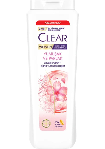 Clear Women Kepeğe Karşı Etkili Şampuan Yumuşak Parlak Kiraz Çiçeği Esansı Keratin 600 ml - 3