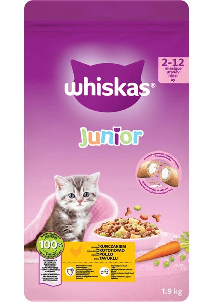 Whiskas Yavru Kedi Maması Tavuk Aromalı 1,9 kg Premium Kalite Türkiye Menşeli - 3