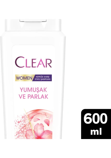 Clear Women Kepeğe Karşı Etkili Şampuan Yumuşak Parlak Kiraz Çiçeği Esansı Keratin 600 ml