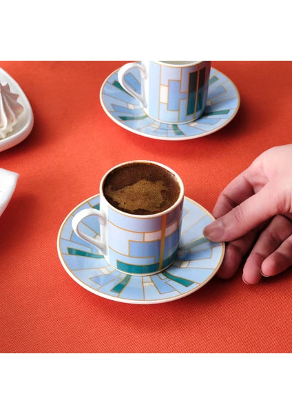 Karaca Kiva Mavi 2 Kişilik Kahve Fincan Takımı 80 ml - 2