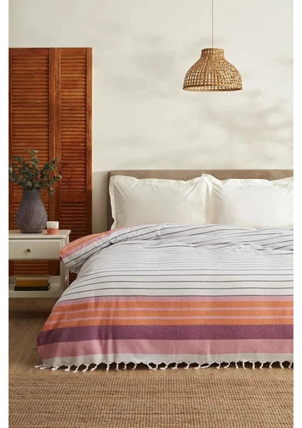 Karaca Home Luis Çift Kişilik Peştemal Pike Turuncu %80 Pamuk %20 Polyester Desenli 180x220 cm - 5