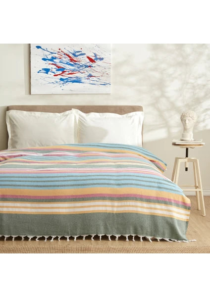 Karaca Home Multi Çift Kişilik Peştemal Pike %80 Pamuk %20 Polyester Renkli Desenli 180X220 cm