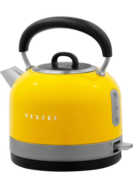 Vestel Retro Su Isıtıcı 1,7 Lt Paslanmaz Çelik Gizli Rezistans Otomatik Kapanma Sarı Renk - 2