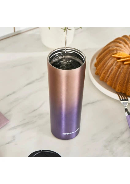 Karaca Violet New Serisi 450 ml Paslanmaz Çelik Taşınabilir Sızdırmaz Ergonomik İçecek Termosu - 3