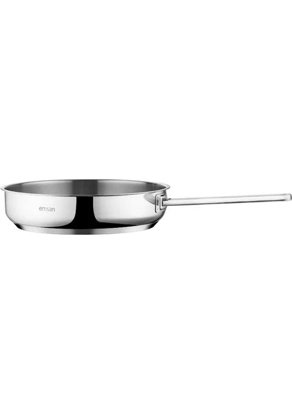 Emsan Elite Düz Tava Gümüş Çelik Malzeme ile 24 cm Boyutunda Tek Parça - 2