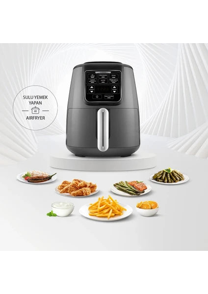 Karaca Air Pro Cook XL 2 in 1 Konuşan Airfryer Space Gray 4 Kişilik
