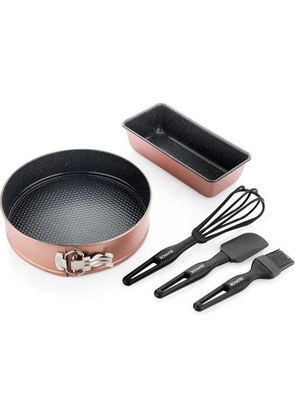 Schafer Ariana Kek Kalıbı+Pasta Seti 5 Parça-Rosegold