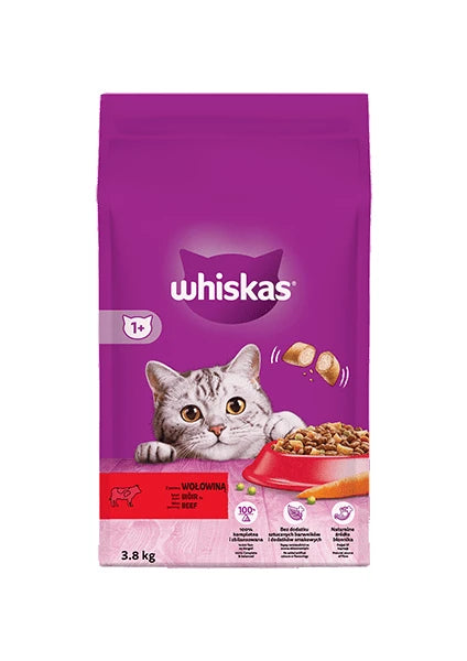 Whiskas Biftekli ve Havuçlu Yetişkin Kedi Maması 3,8 kg Standart Mama Segmenti Lezzetli Dana