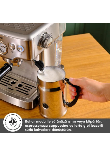 Karaca Coffee Art 1353 Süt Köpürtücülü 20 Bar Basınçlı Espresso, Latte Cappuccino Americano Makinesi - 7