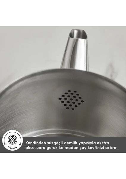 Karaca Belinay Midi Çaydanlık Takımı Paslanmaz Çelik Siyah Renk ile Dayanıklı ve Şık - 6