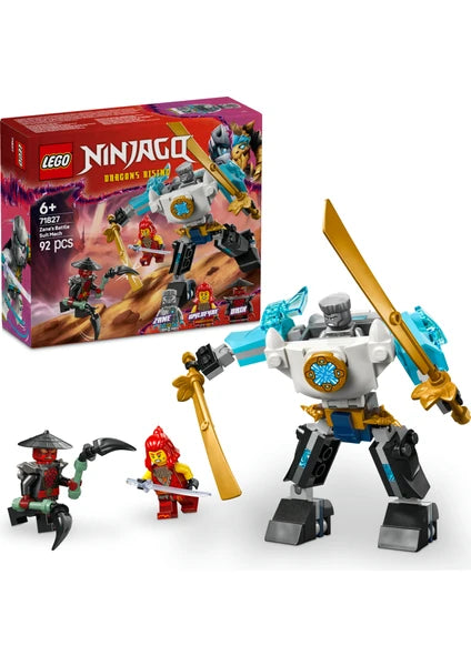 LEGO® NINJAGO® Zane'in Savaş Zırhı Mech’i 71827 - 6 Yaş & Üzeri Çocuklar için Yaratıcı Oyuncak Yapım Seti (92 Parça)
