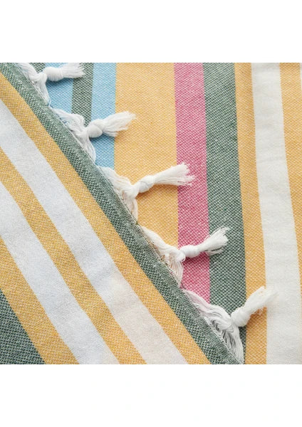 Karaca Home Multi Çift Kişilik Peştemal Pike %80 Pamuk %20 Polyester Renkli Desenli 180X220 cm - 4