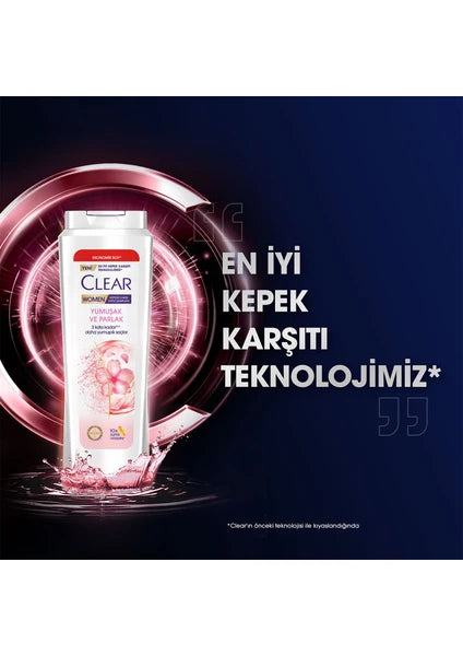 Clear Women Kepeğe Karşı Etkili Şampuan Yumuşak Parlak Kiraz Çiçeği Esansı Keratin 600 ml - 5