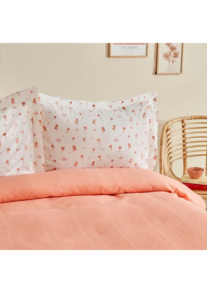 Karaca Home Joy Beach %100 Pamuk Çift Kişilik Pike Takımı Somon - 5
