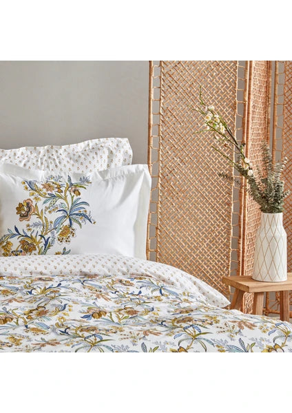 Karaca Home Indra %100 Pamuk Çift Kişilik Nevresim Takımı Sarı Pp - 6