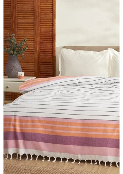 Karaca Home Luis Çift Kişilik Peştemal Pike Turuncu %80 Pamuk %20 Polyester Desenli 180x220 cm - 6