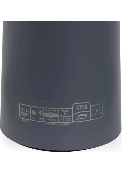 Tefal Motiva Antrasit İçecek Termosu 1 lt Sıcak ve Soğuk Tutma Özelliği ile Modern Tasarım - 6