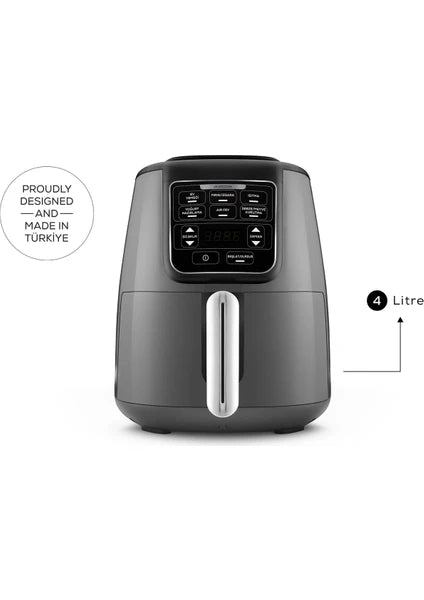 Karaca Air Pro Cook XL 2 in 1 Konuşan Airfryer Space Gray 4 Kişilik - 5