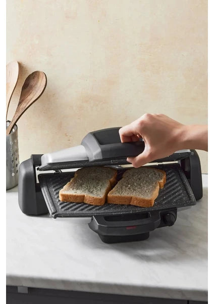 Emsan Magic Pro Granit Izgara Tost Makinesi 1800 W Antrasit Renkli Çıkartılabilir Plaka Özelliği - 8