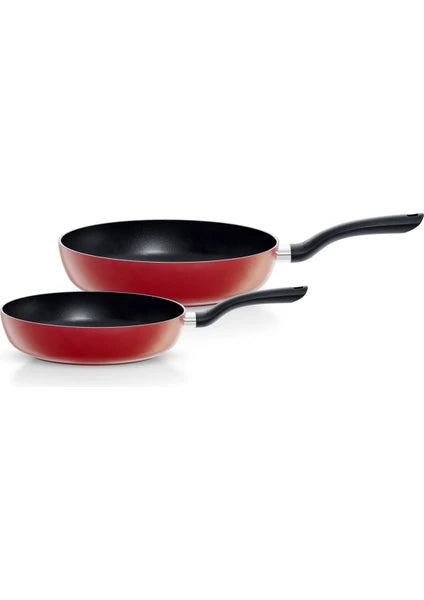Fissler Kızartma Tavası Seti 24-28 cm Alüminyum Kırmızı 2 Parça İndüksiyon Uyumlu