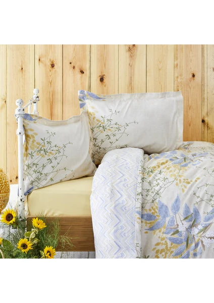 Karaca Home Clarinda Hardal %100 Pamuk Çift Kişilik Lastik Çarşaflı Nevresim Takımı - 3