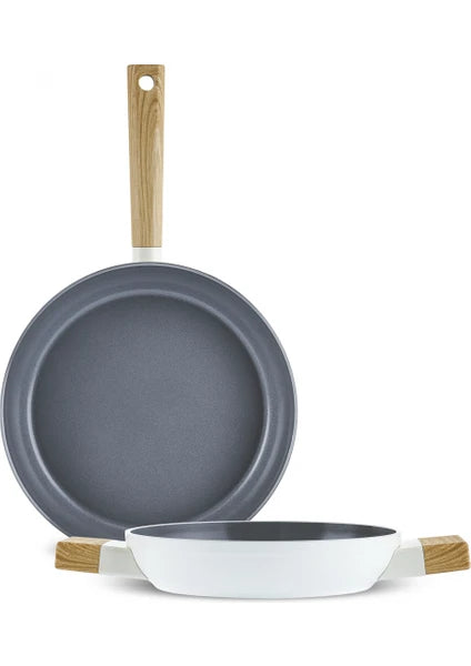 Karaca x Refika Swiss Crystal Düz Tava Sahan Set 26 cm Krem Renk Seramik Malzeme ile Üstün Yapışmazlık - 2