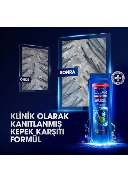 Clear Men Kepeğe Karşı Etkili Şampuan Cool Sport Menthol Ferahlatıcı Mentol Etkisi 600 ml - 4
