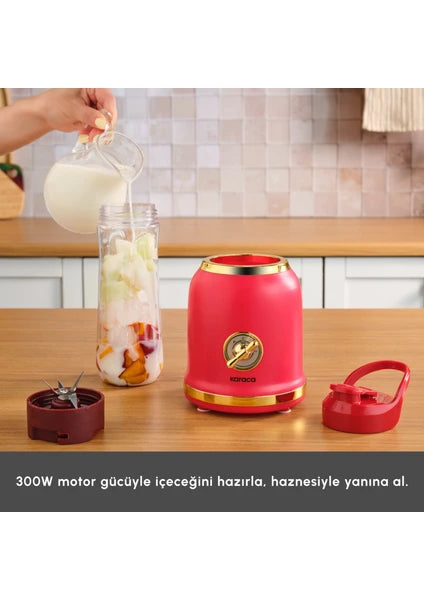 Karaca Retro Personal Kişisel Smoothie Blender Red - 4