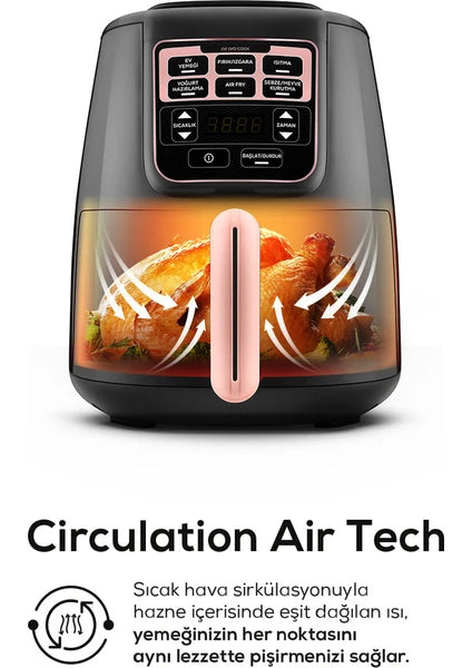 Karaca Air Pro Cook XL 2 in 1 Konuşan Airfryer Rosegold 4 Kişilik - 4