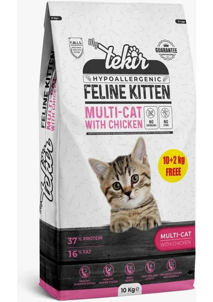 Tekir Hypo Allergenic Kitten Tavuklu Kedi Maması 12 kg