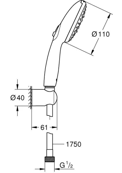 Grohe Tempesta 110 El Duşu Seti 3 Akışlı Rain,jet,masaj - 27849003 - 4