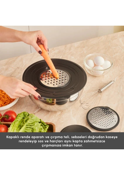 Karaca Karıştır-Pişir-Sakla 18 Parça Servis Gereçli Çelik Tencere Seti - 5