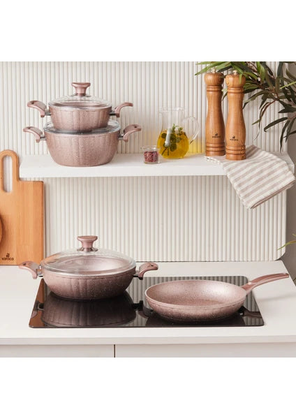 Cookplus Biogranit Dream 7 Parça Tencere Seti Rose - 2