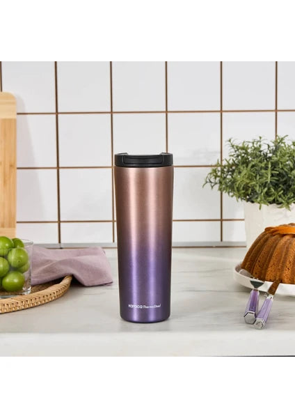 Karaca Violet New Serisi 450 ml Paslanmaz Çelik Taşınabilir Sızdırmaz Ergonomik İçecek Termosu