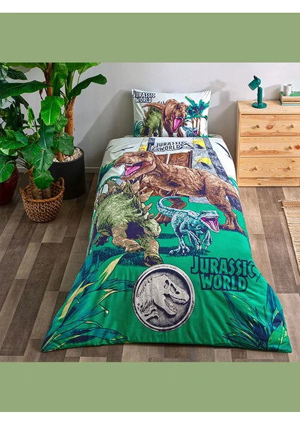 Taç Lisanslı Nevresim Takımı Jurassic World Forest Tek Kişilik