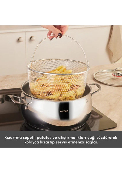 Karaca Karıştır-Pişir-Sakla 18 Parça Servis Gereçli Çelik Tencere Seti - 6