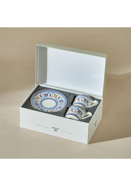 Karaca Ihlamur 2 Parçalı Kahve Fincan Takımı 80 ml Renkli New Bone Şık Sunum - 9