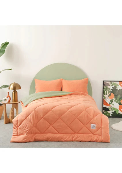 Karaca Home Çift Kişilik Mikrofiber Uyku Seti 195x215 cm Düz Desen Lastikli Çarşaf Kapitoneli Yastık Kılıfı
