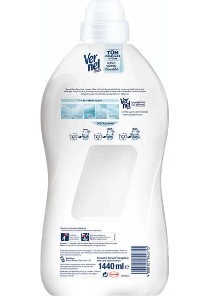Vernel Max Konsantre Çamaşır Yumuşatıcısı 1440ML (60 Yıkama) Sensitive - 10