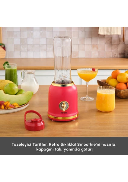 Karaca Retro Personal Kişisel Smoothie Blender Red - 6