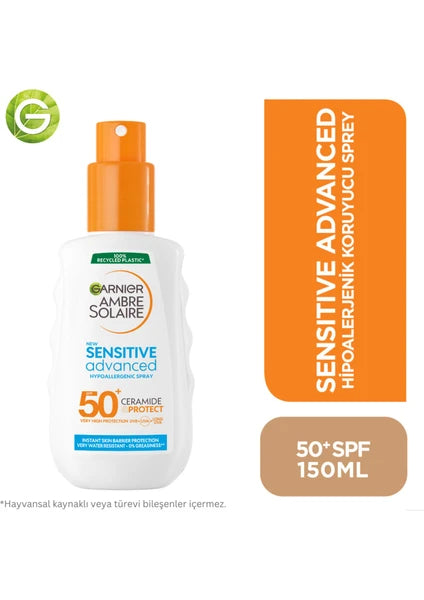 Garnier Ambre Solaire Sensitive Advanced Hipoalerjenik Güneş Koruyucu Sprey SPF50+ 150ML
