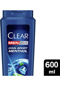 Clear Men Kepeğe Karşı Etkili Şampuan Cool Sport Menthol Ferahlatıcı Mentol Etkisi 600 ml