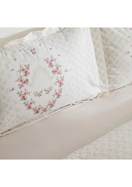 Karaca Home Sonya Yeşil %100 Pamuk Çift Kişilik Nevresim Takımı - 6