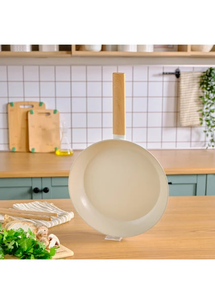 Karaca x Refika Swiss Crystal Düz Tava 26 cm Krem Renk Yapışmaz İndüksiyon Tabanlı 1 Adet - 4