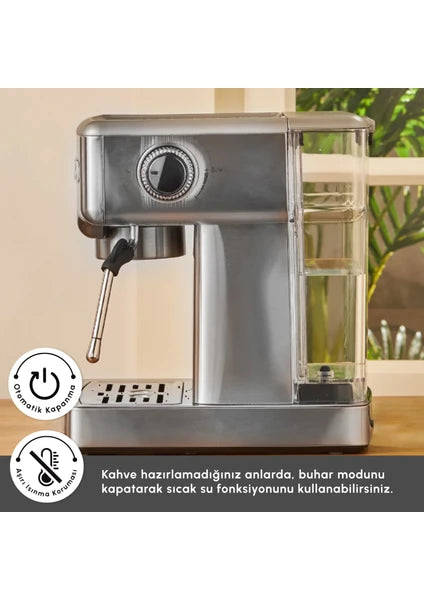 Karaca Coffee Art 1353 Süt Köpürtücülü 20 Bar Basınçlı Espresso, Latte Cappuccino Americano Makinesi - 9