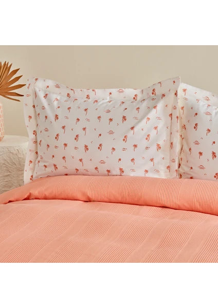 Karaca Home Joy Beach %100 Pamuk Çift Kişilik Pike Takımı Somon - 4