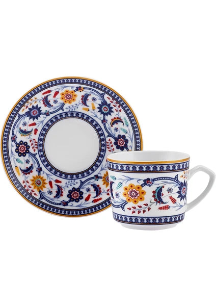 Karaca Ihlamur 2 Parçalı Kahve Fincan Takımı 80 ml Renkli New Bone Şık Sunum - 6